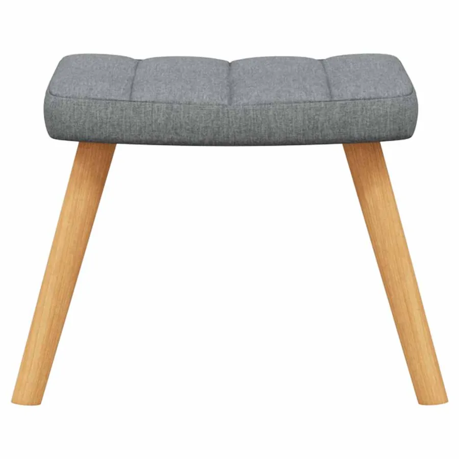 Chaise à bascule avec tabouret Gris clair Tissu - 9