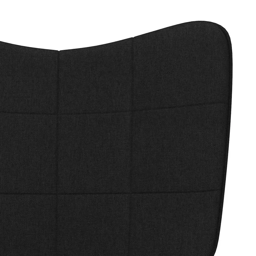 Chaise à bascule avec tabouret Noir Tissu - 7
