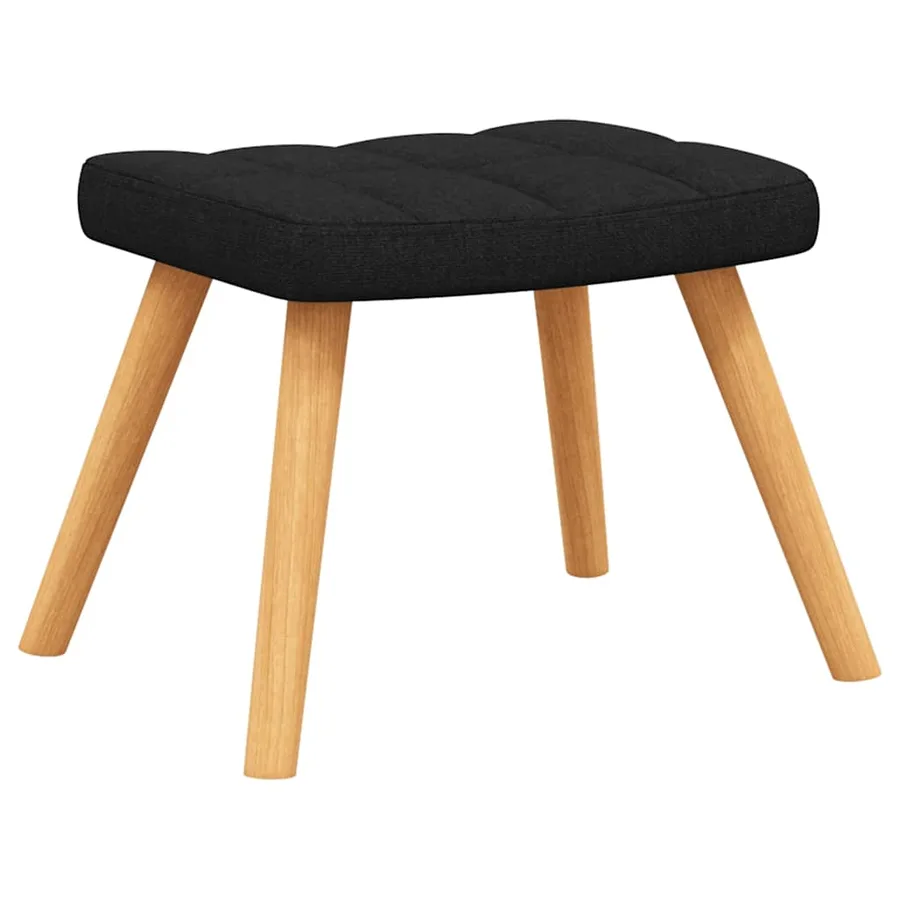 Chaise à bascule avec tabouret Noir Tissu - 8