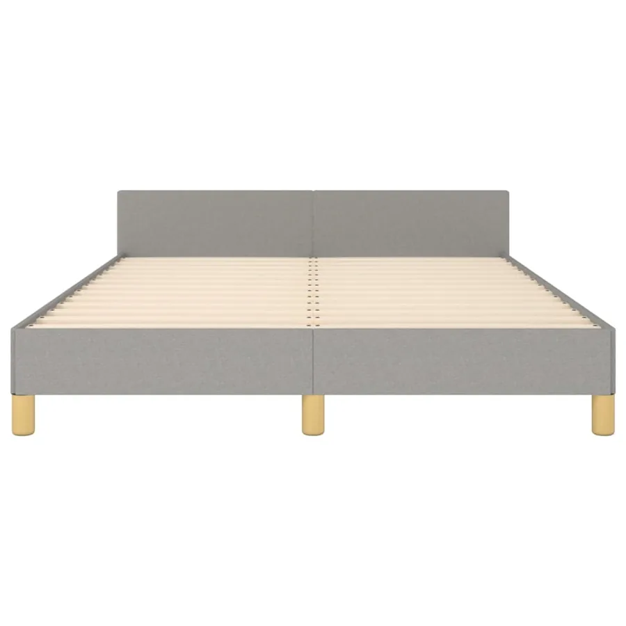 Cadre de lit sans matelas gris clair 140x190 cm tissu - 6