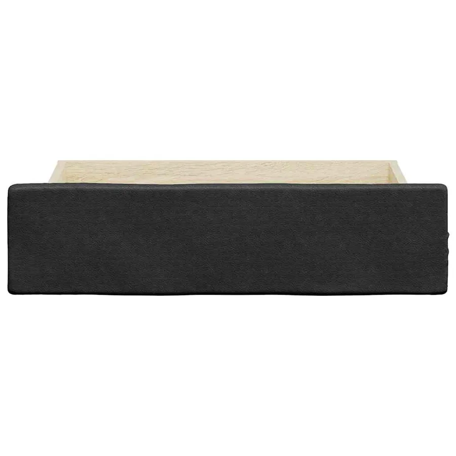 Tiroirs de lit 2 pcs noir bois d'ingénierie et similicuir - 4