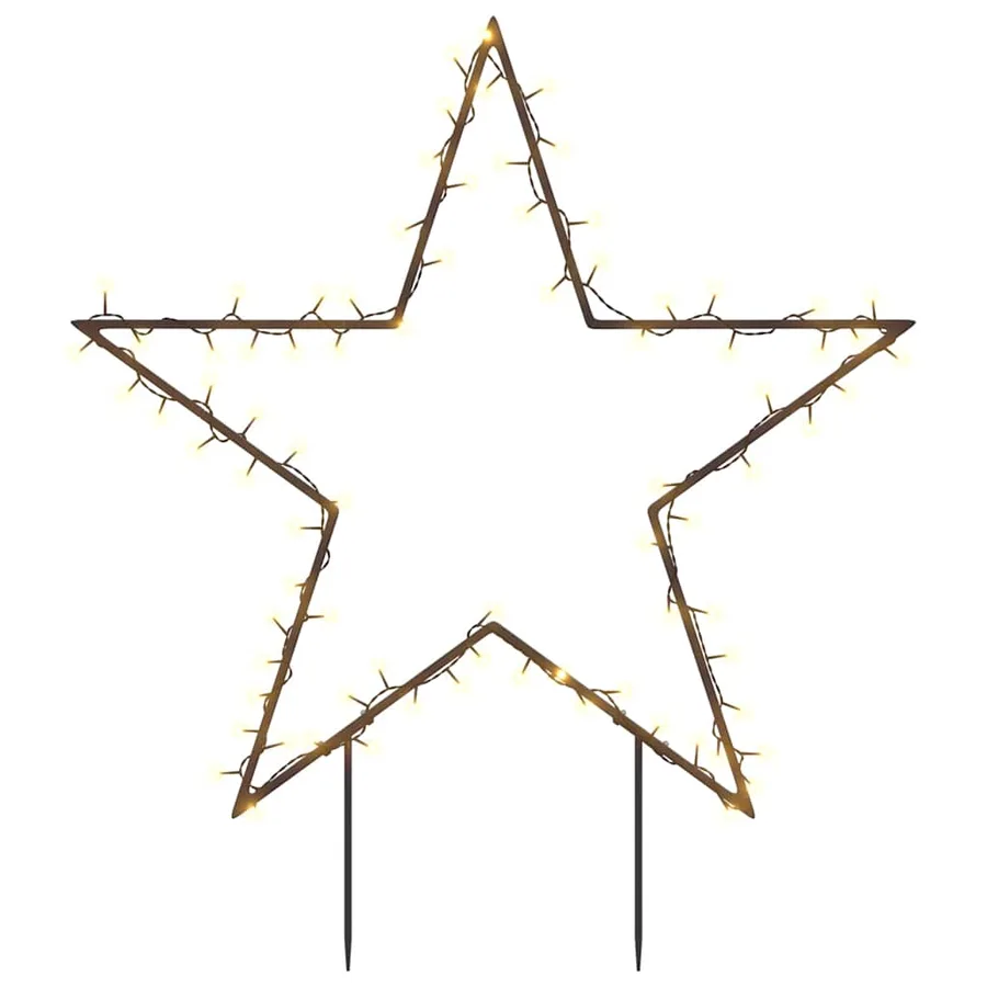Décoration lumineuse étoile de Noël avec piquets 80 LED 60 cm - 2