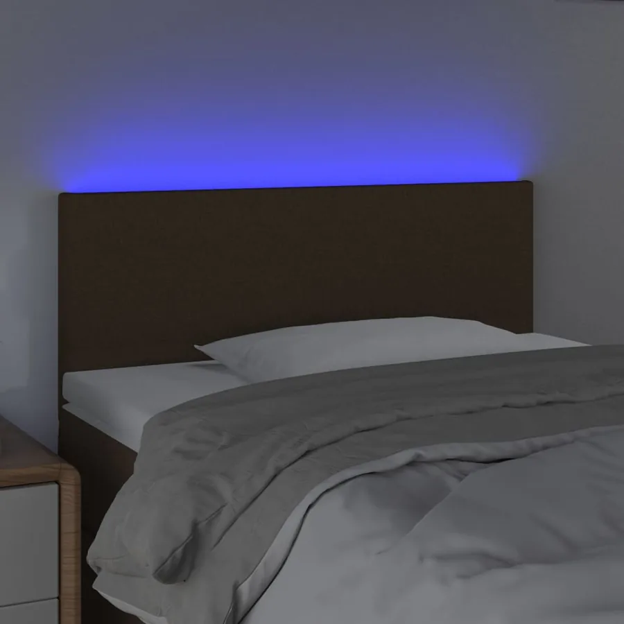 Tête de lit à LED Marron Foncé 80x5x78/88 cm Tissu - 3