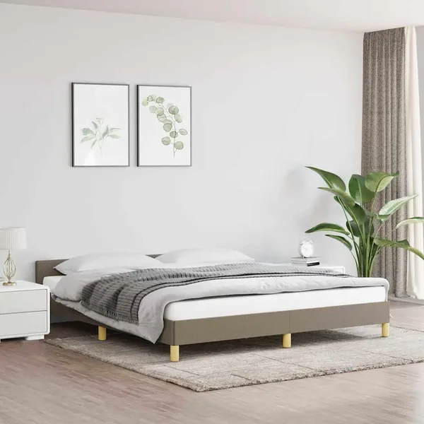 Cadre de lit sans matelas taupe 180x200 cm tissu
