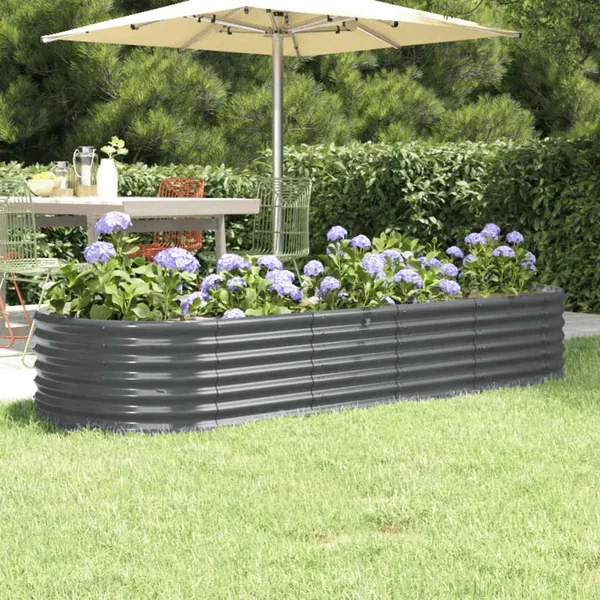 Lit surélevé de jardin Acier galvanisé Anthracite