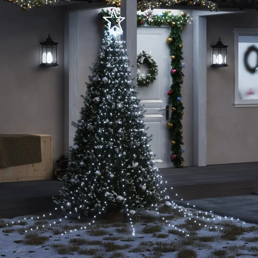 Guirlande de sapin de Noël 320 LED blanc froid 375 cm