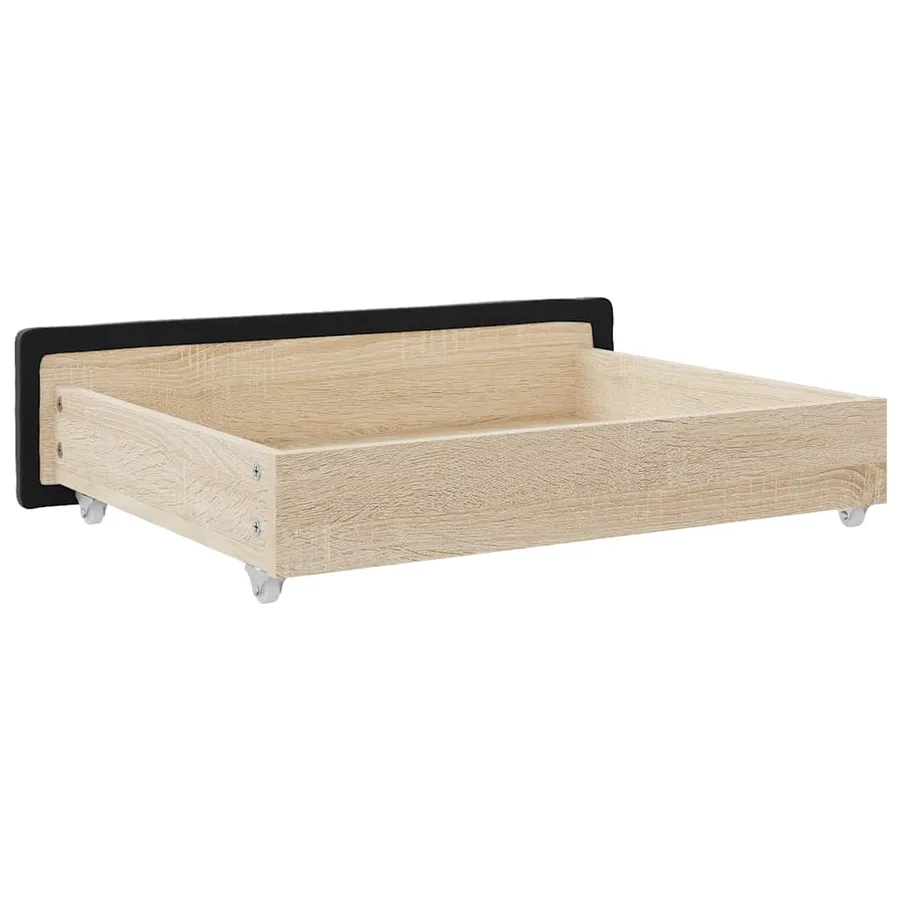 Tiroirs de lit 2 pcs noir bois d'ingénierie et velours - 6