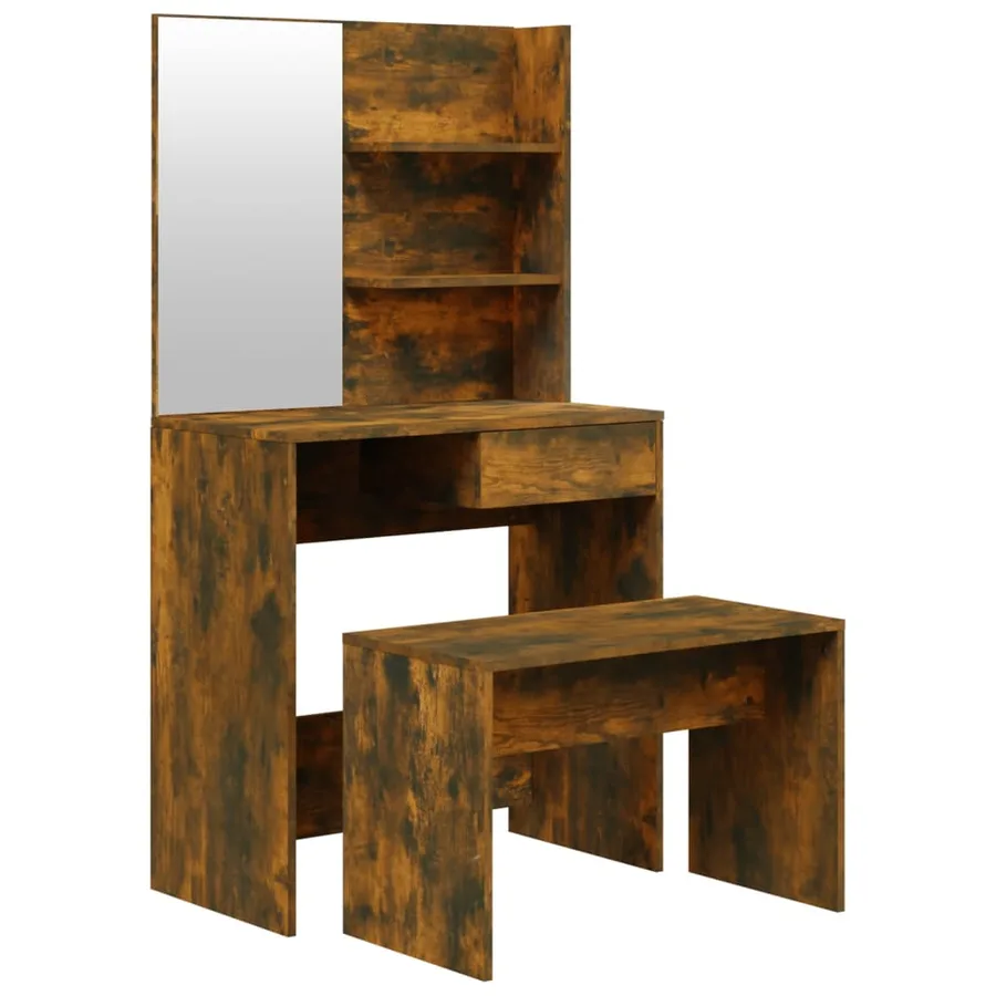 Ensemble de coiffeuse Chêne fumé 74,5x40x141 cm - 2
