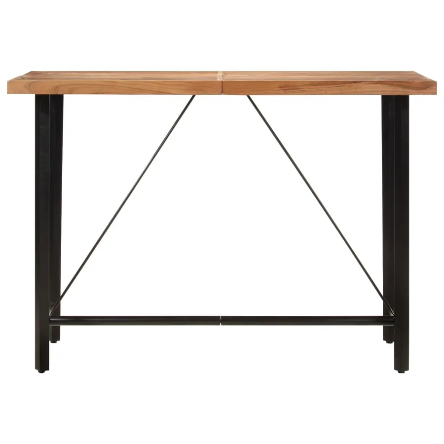 Table de bar 150x70x107 cm bois massif d'acacia et fer - 2