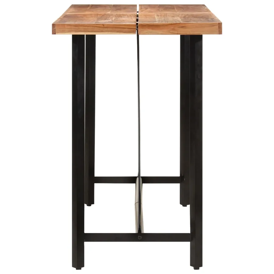 Table de bar 150x70x107 cm bois massif d'acacia et fer - 3