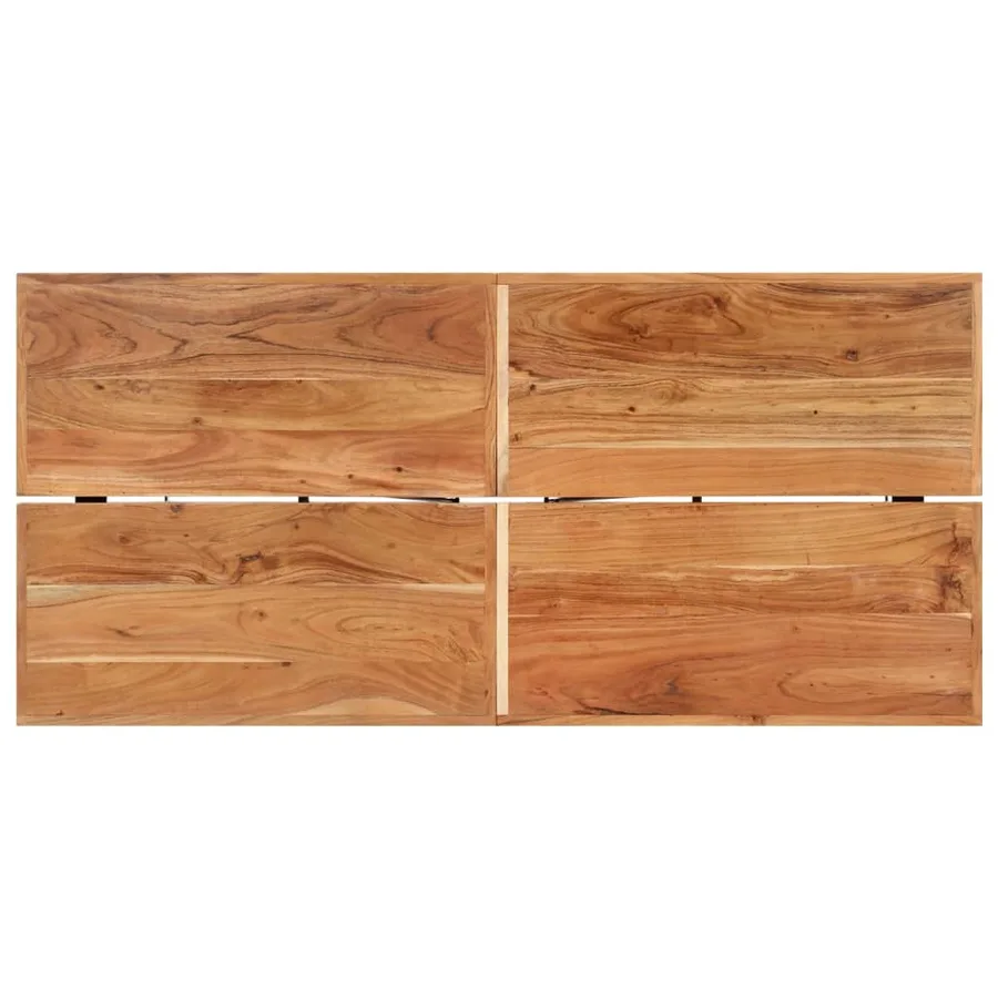 Table de bar 150x70x107 cm bois massif d'acacia et fer - 4