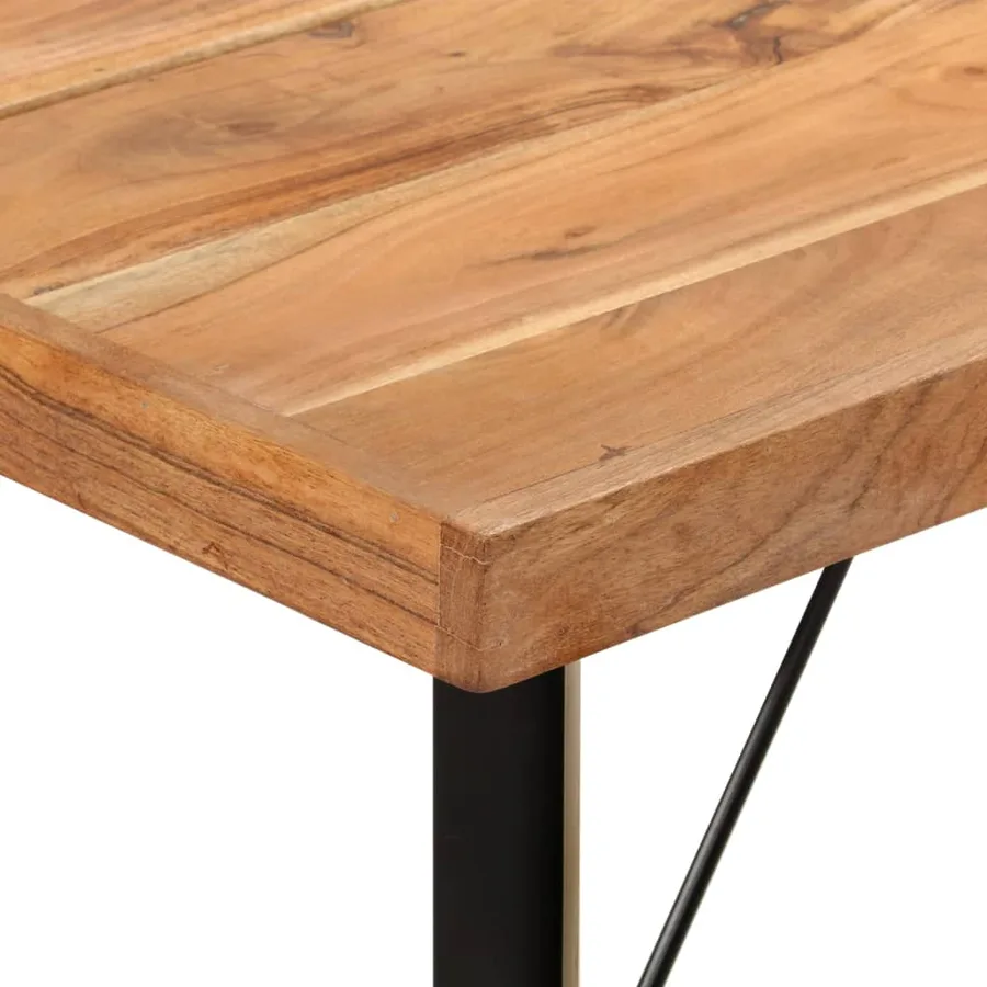 Table de bar 150x70x107 cm bois massif d'acacia et fer - 5