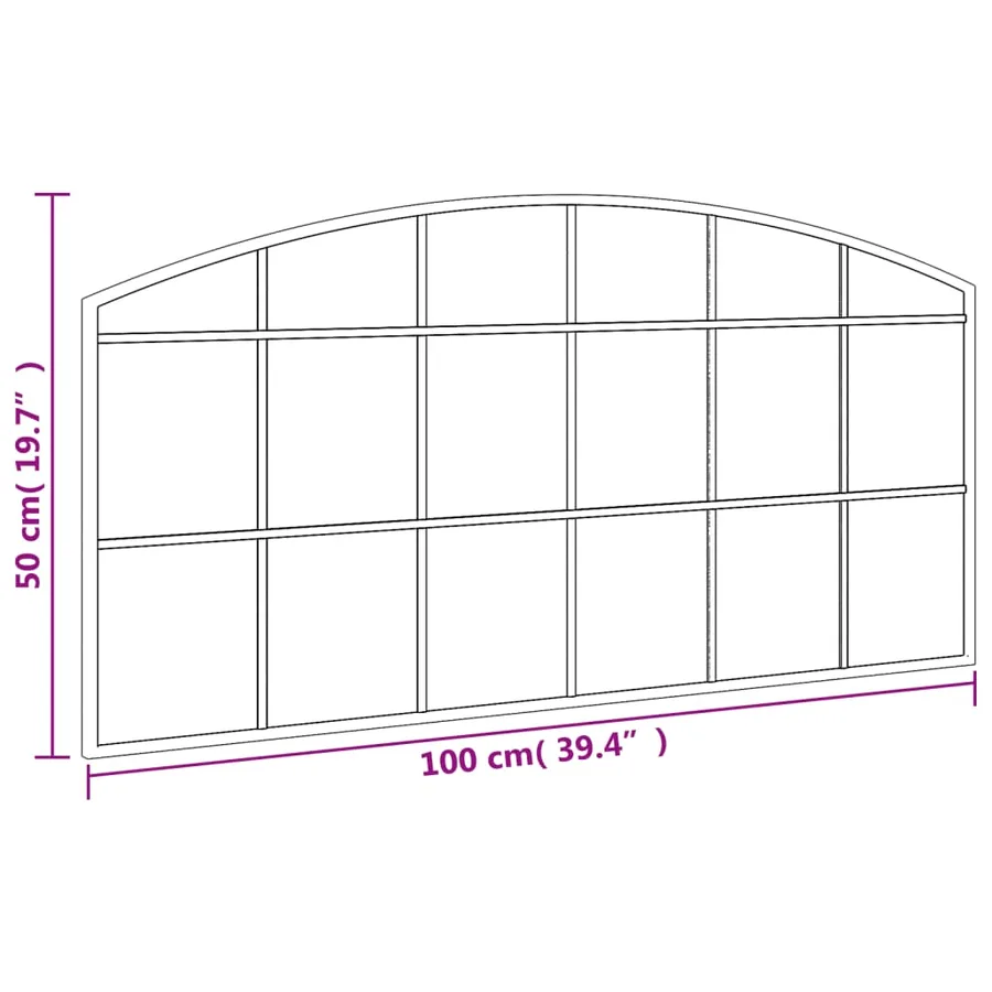 Miroir mural noir 100x50 cm arche fer - 7