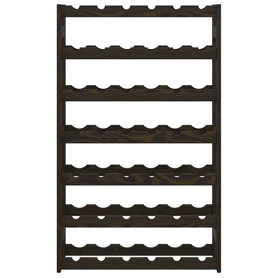 Casier à bouteilles pour 42 bouteilles noir bois pin solide - 3