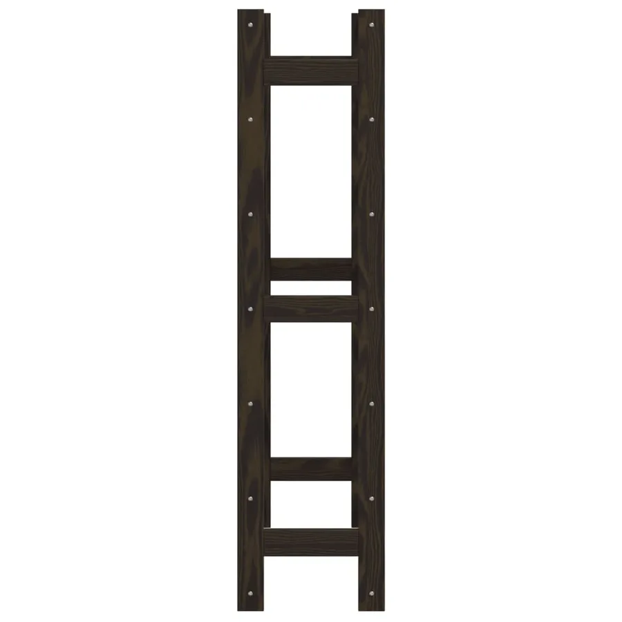 Casier à bouteilles pour 42 bouteilles noir bois pin solide - 4