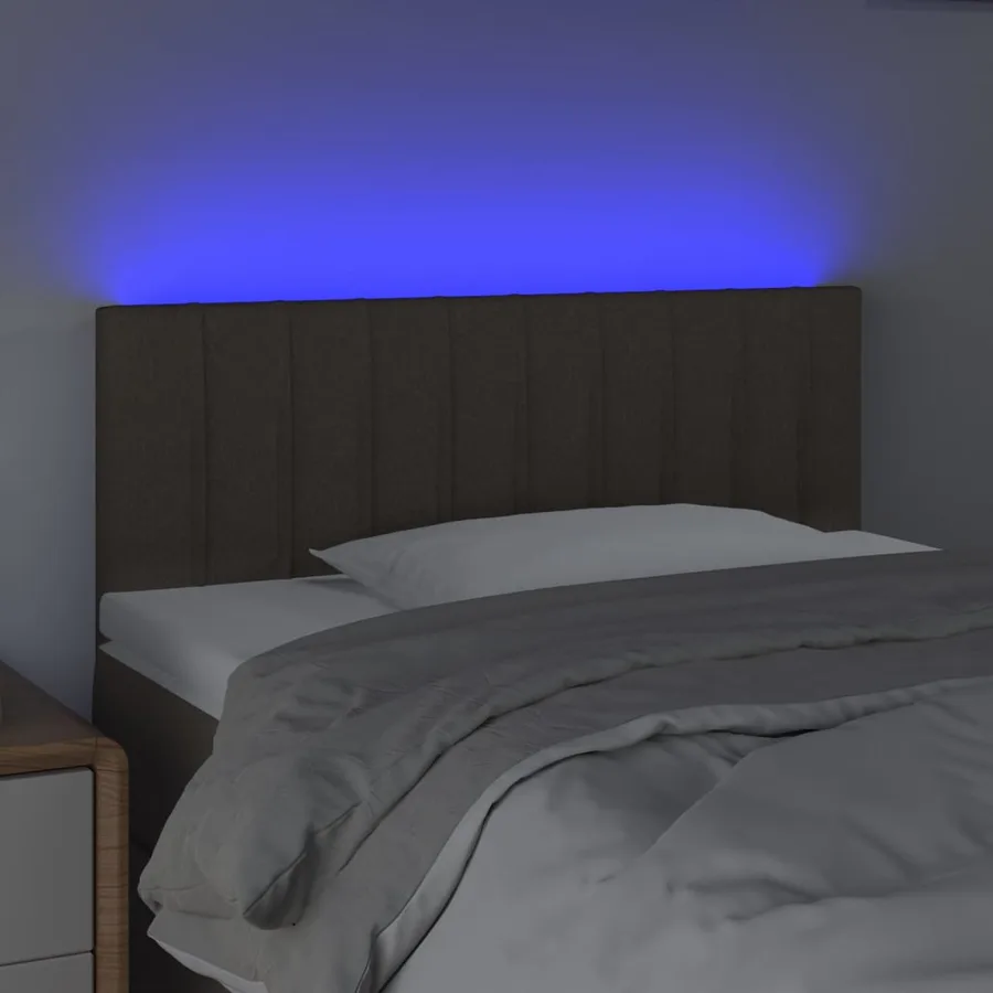 Tête de lit à LED Taupe 100x5x78/88 cm Tissu - 3