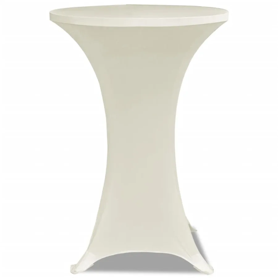 Housse de table Ø 70 cm Crème extensible 2 pcs - 3