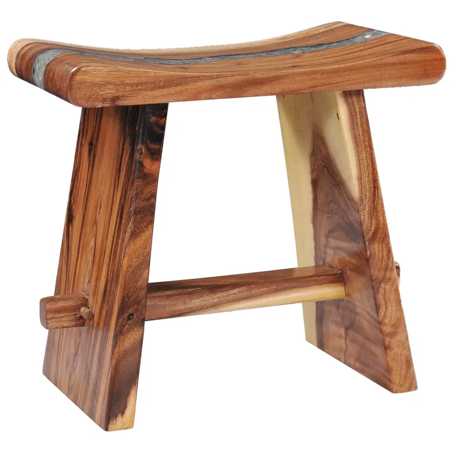 Tabouret Bois de Suar solide et polyrésine - 10