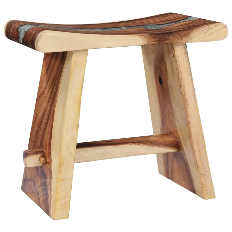 Tabouret Bois de Suar solide et polyrésine - 12