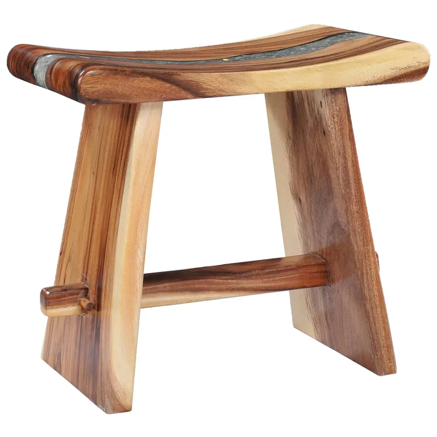 Tabouret Bois de Suar solide et polyrésine - 2