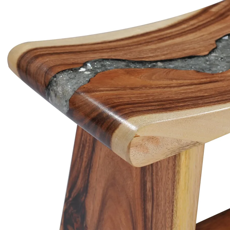 Tabouret Bois de Suar solide et polyrésine - 6