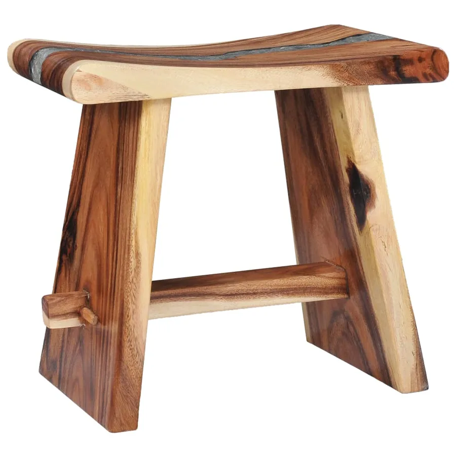 Tabouret Bois de Suar solide et polyrésine - 9