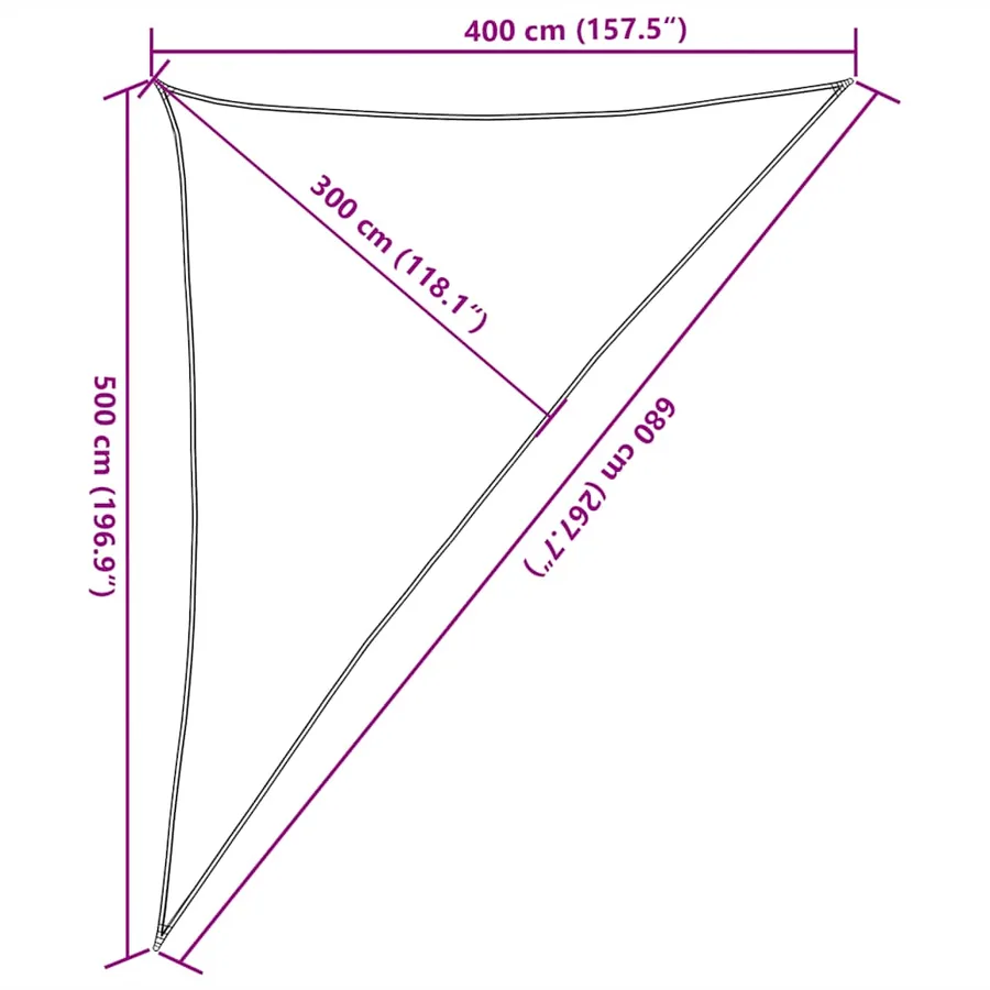 Voile d'ombrage 160 g/m² Rouge 4x5x6,8 m PEHD - 10