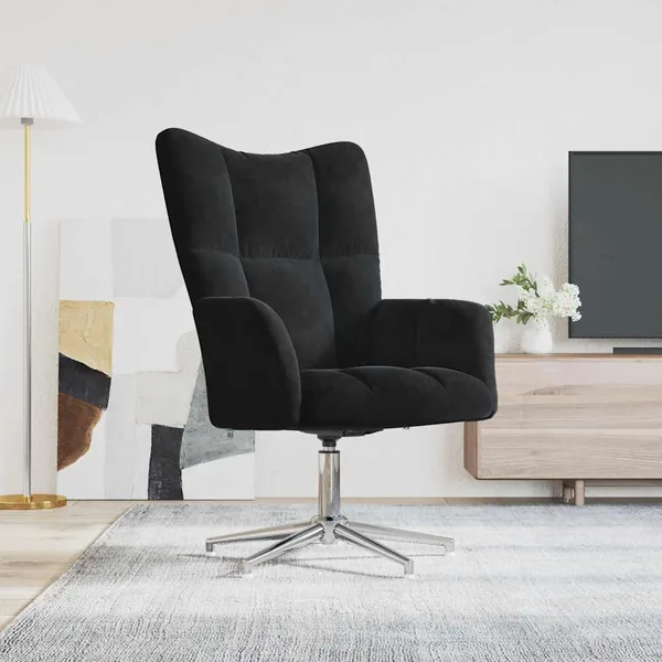 Chaise de relaxation Noir Velours