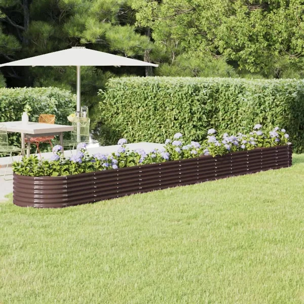 Lit surélevé de jardin Acier galvanisé marron