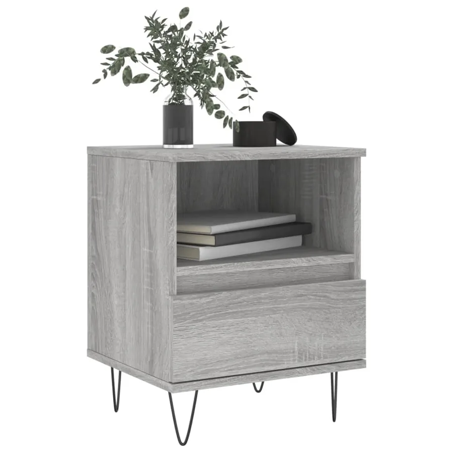 Tables de chevet 2 pcs sonoma gris 40x35x50 cm bois ingénierie - 3
