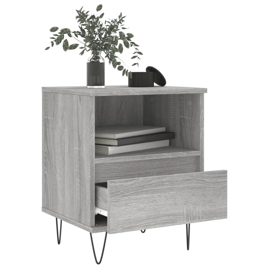 Tables de chevet 2 pcs sonoma gris 40x35x50 cm bois ingénierie - 4