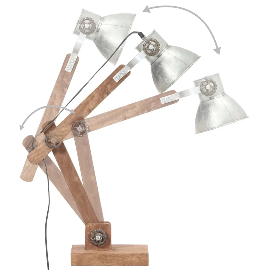 Lampe de bureau industrielle Argenté Rond 58x18x90 cm E27 - 10