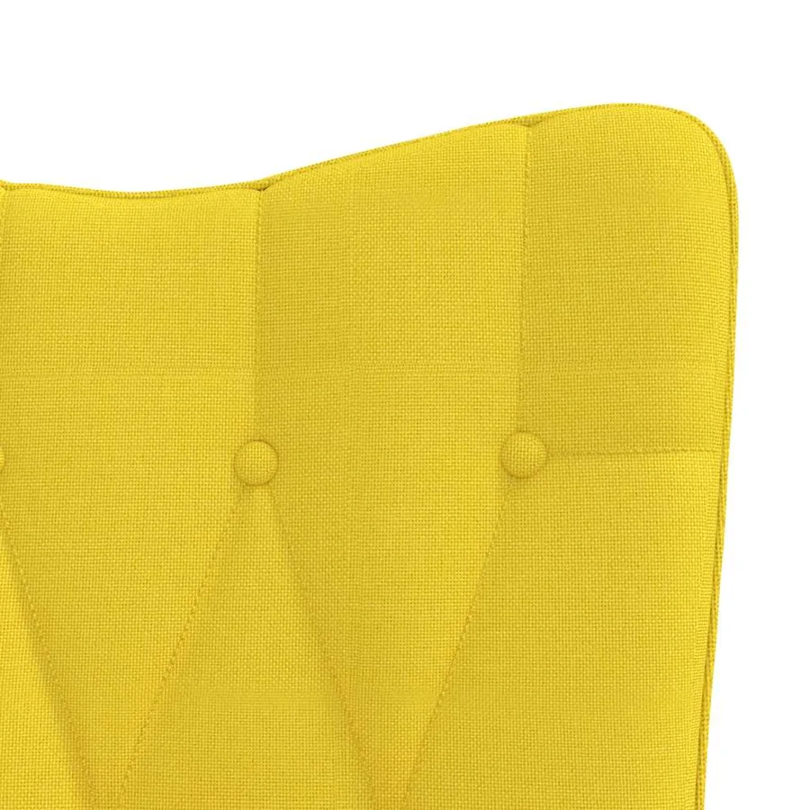 Chaise de relaxation avec tabouret Jaune moutarde Tissu - 9