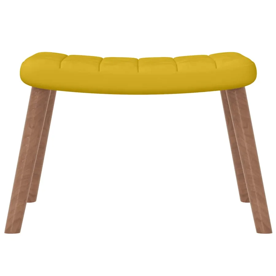Chaise à bascule avec repose-pied Jaune moutarde Velours - 7