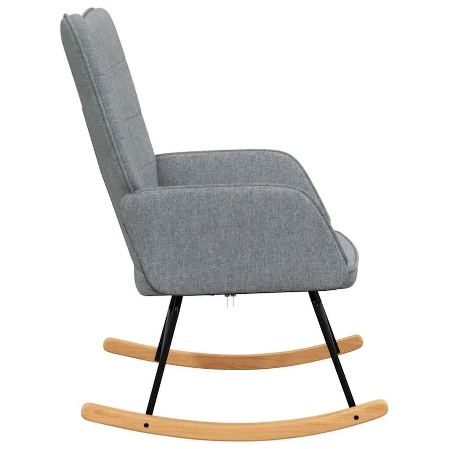 Chaise à bascule Gris clair Tissu - 4