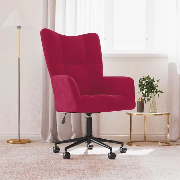 Chaise de relaxation Rouge bordeaux Velours