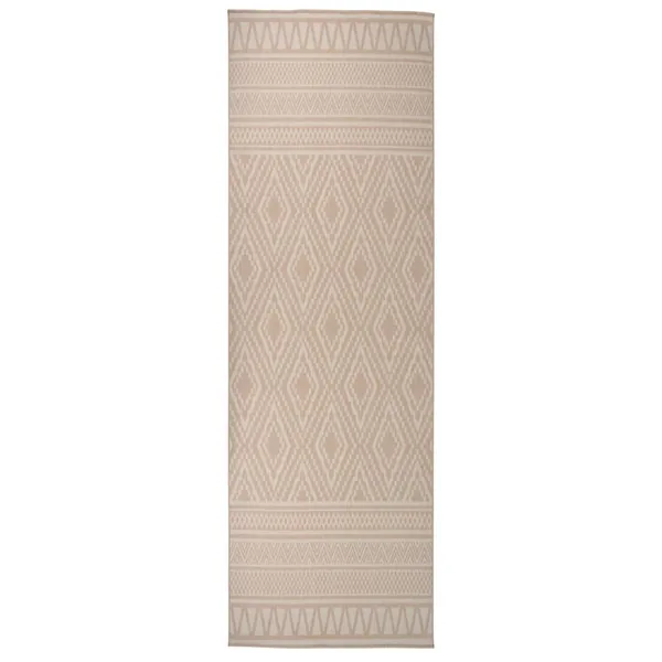 Tapis à tissage plat d'extérieur 80x250 cm Rayures brunes