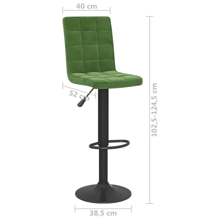 Tabourets de bar lot de 2 vert foncé velours - 10