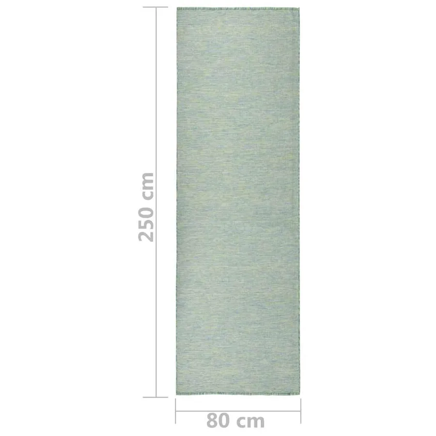 Tapis à tissage plat d'extérieur 80x250 cm Turquoise - 6