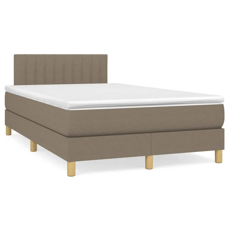 Sommier à lattes de lit avec matelas Taupe 120x200 cm Tissu - 2