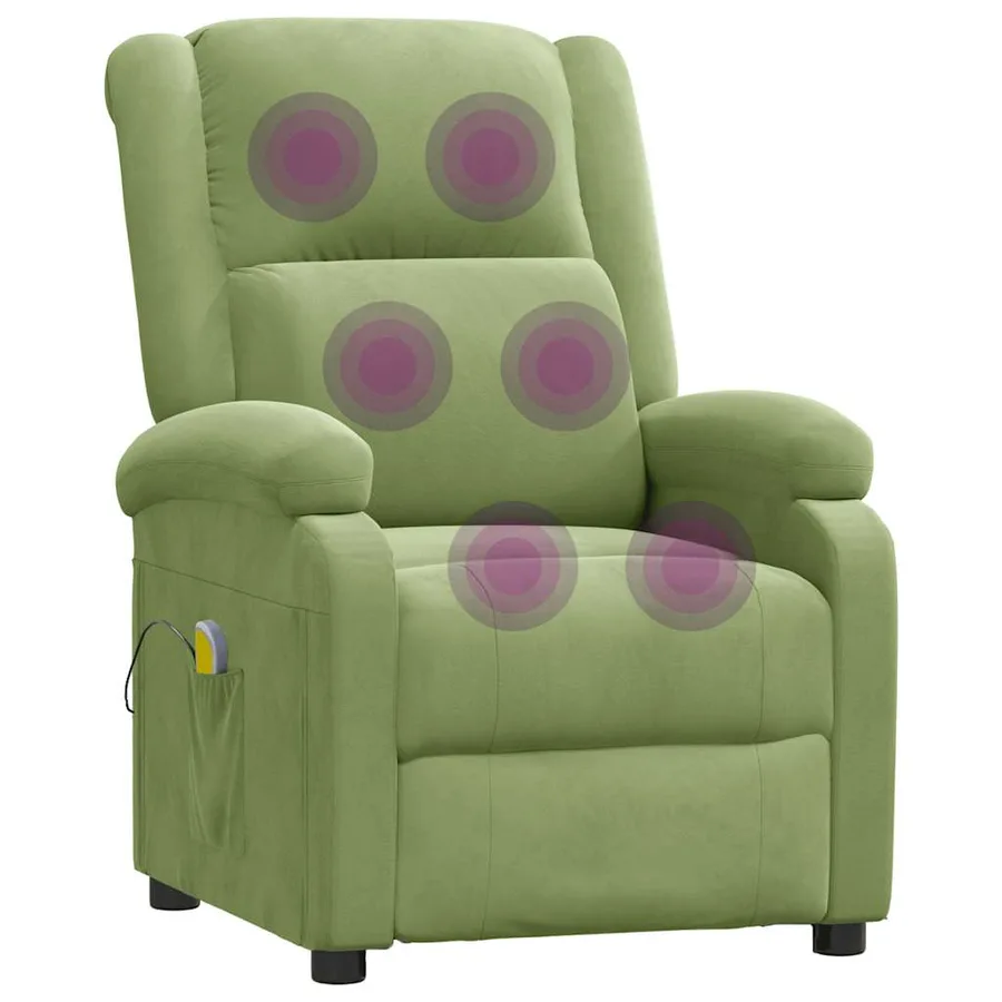 Fauteuil de massage Vert clair velours - 7