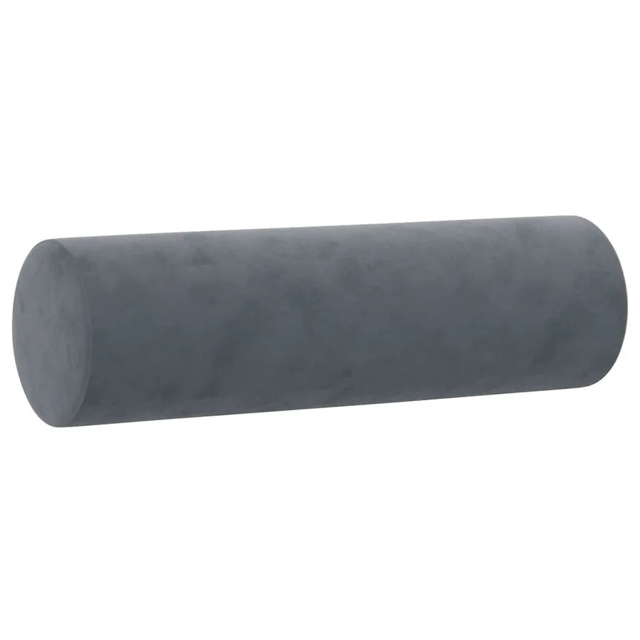Coussins décoratifs lot de 2 Gris foncé Ø15x50 cm Velours - 3