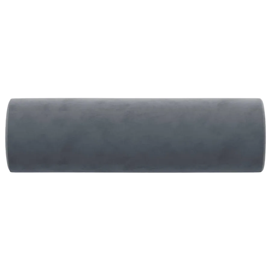 Coussins décoratifs lot de 2 Gris foncé Ø15x50 cm Velours - 4