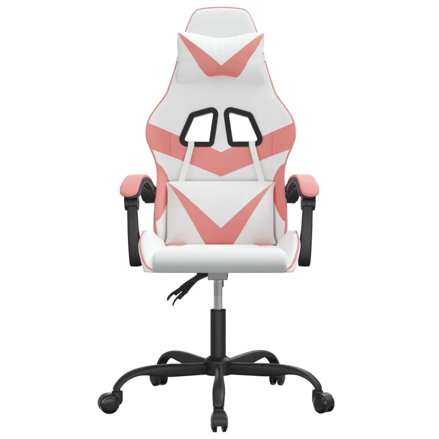 Chaise de jeu pivotante Blanc et rose Similicuir - 3