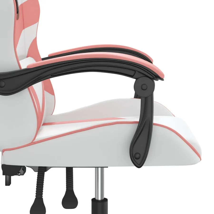 Chaise de jeu pivotante Blanc et rose Similicuir - 7