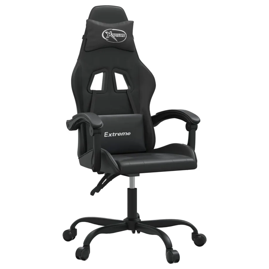 Chaise de jeu pivotante Noir Similicuir - 2