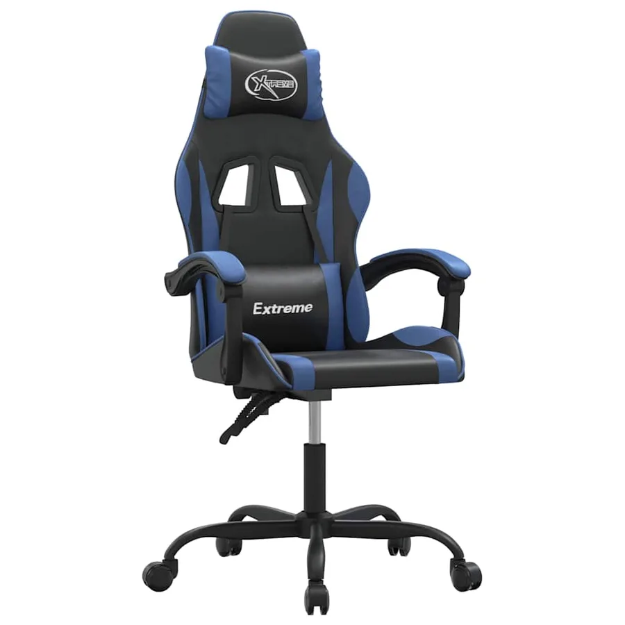 Chaise de jeu pivotante Noir et bleu Similicuir - 2