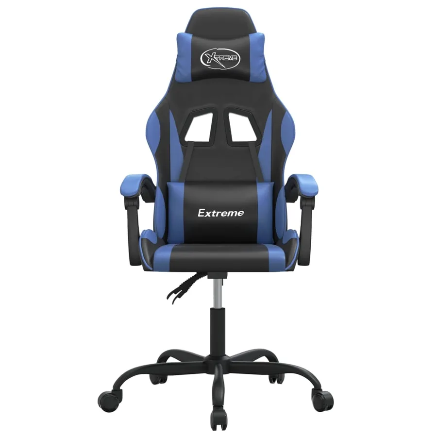 Chaise de jeu pivotante Noir et bleu Similicuir - 3