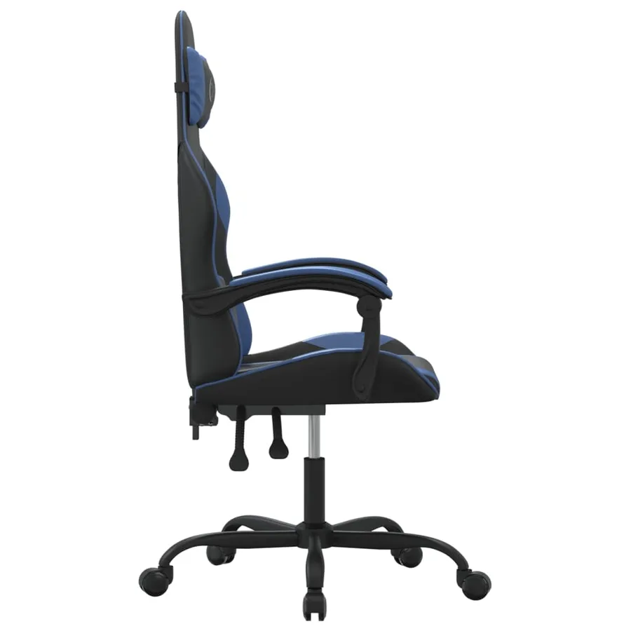 Chaise de jeu pivotante Noir et bleu Similicuir - 4