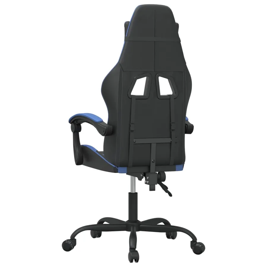 Chaise de jeu pivotante Noir et bleu Similicuir - 5